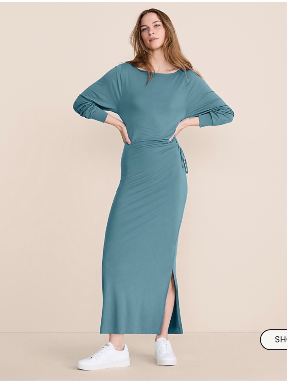 LOFT Teal Side-Tie Maxi Dress for All Queens